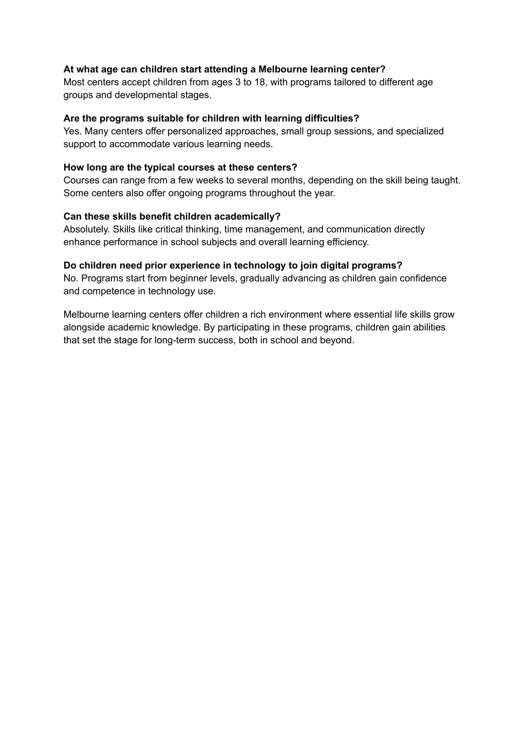 PPT - Top 5 Skills Your Child Can Learn at a Melbourne Learning Center ...