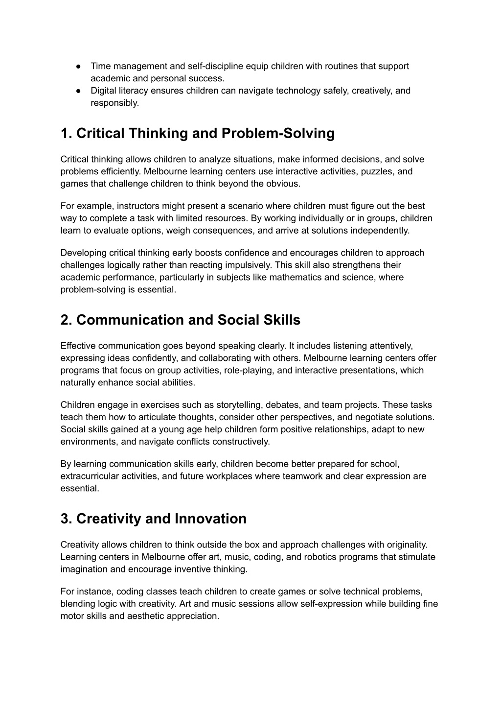 PPT - Top 5 Skills Your Child Can Learn at a Melbourne Learning Center ...