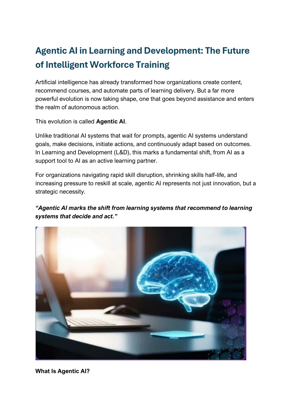 PPT - Agentic AI in Learning and Development The Future of Intelligent ...
