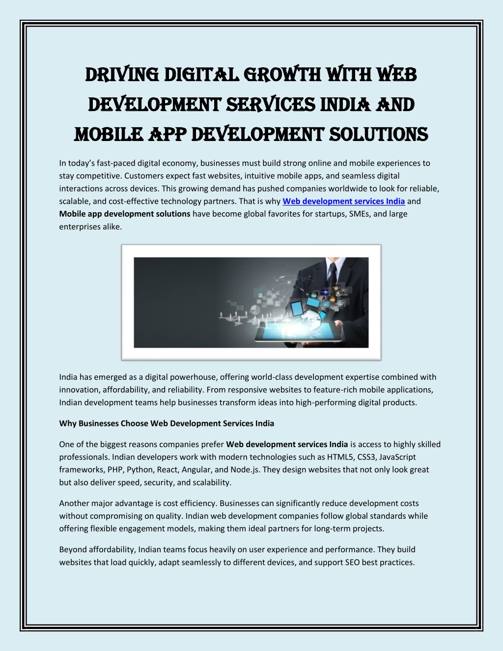 PPT - Driving Digital Growth with Web Development Services India and ...