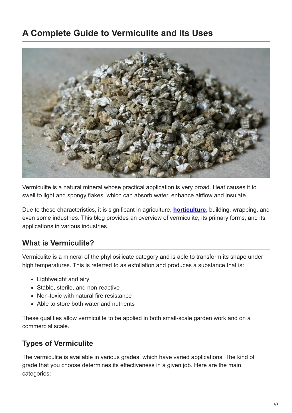 PPT - A Complete Guide to Vermiculite and Its Uses PowerPoint ...