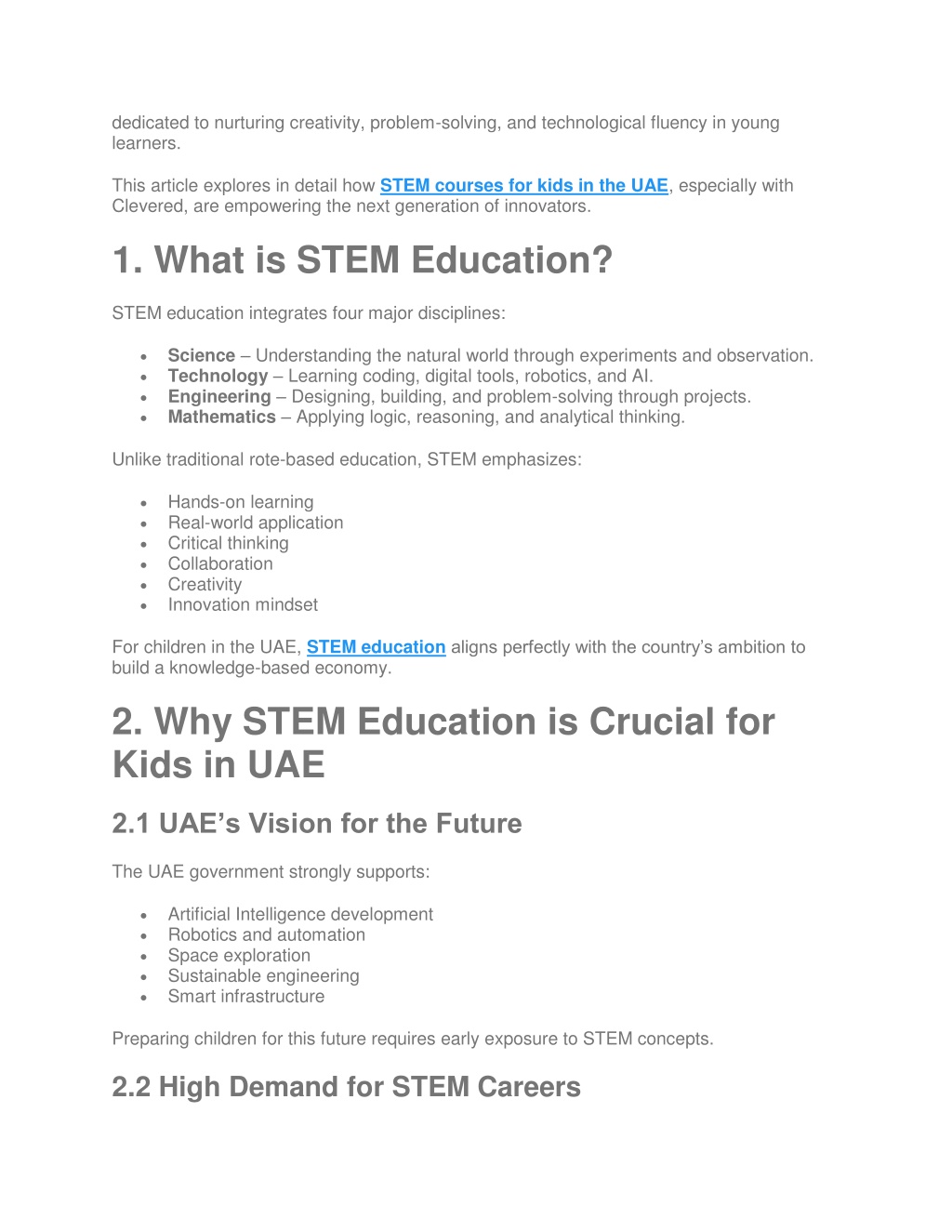 PPT - STEM Courses for Kids in UAE with Clevered - Shaping the Future ...