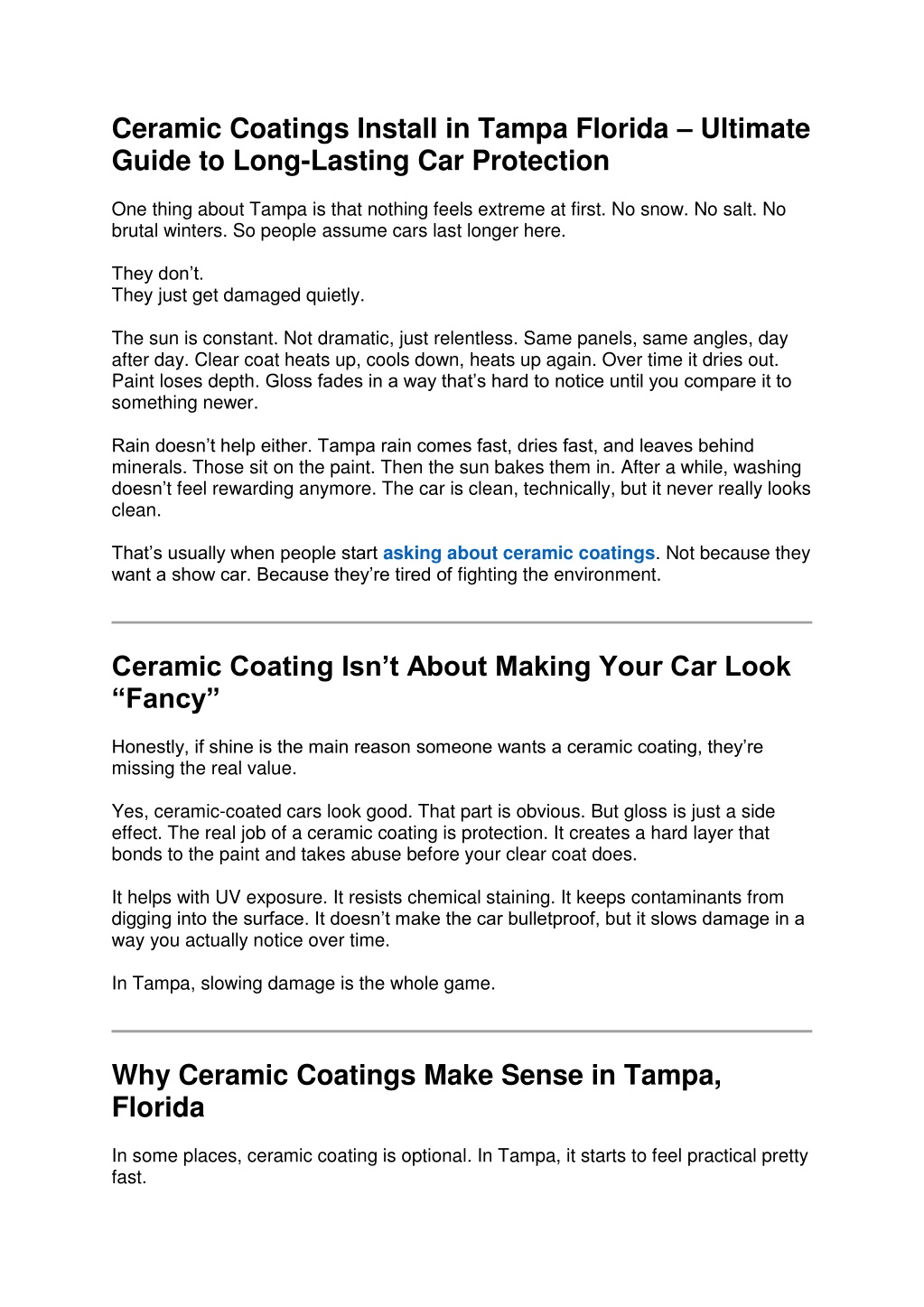 PPT - Ceramic Coatings Install in Tampa Florida – Ultimate Guide to ...