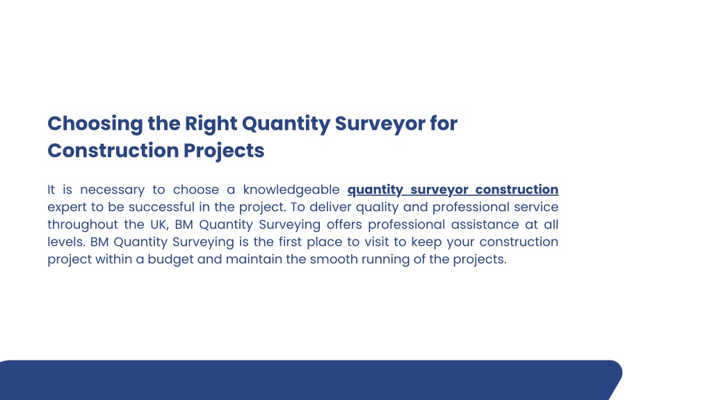 PPT - Reliable Quantity Surveying Services Across the UK for ...