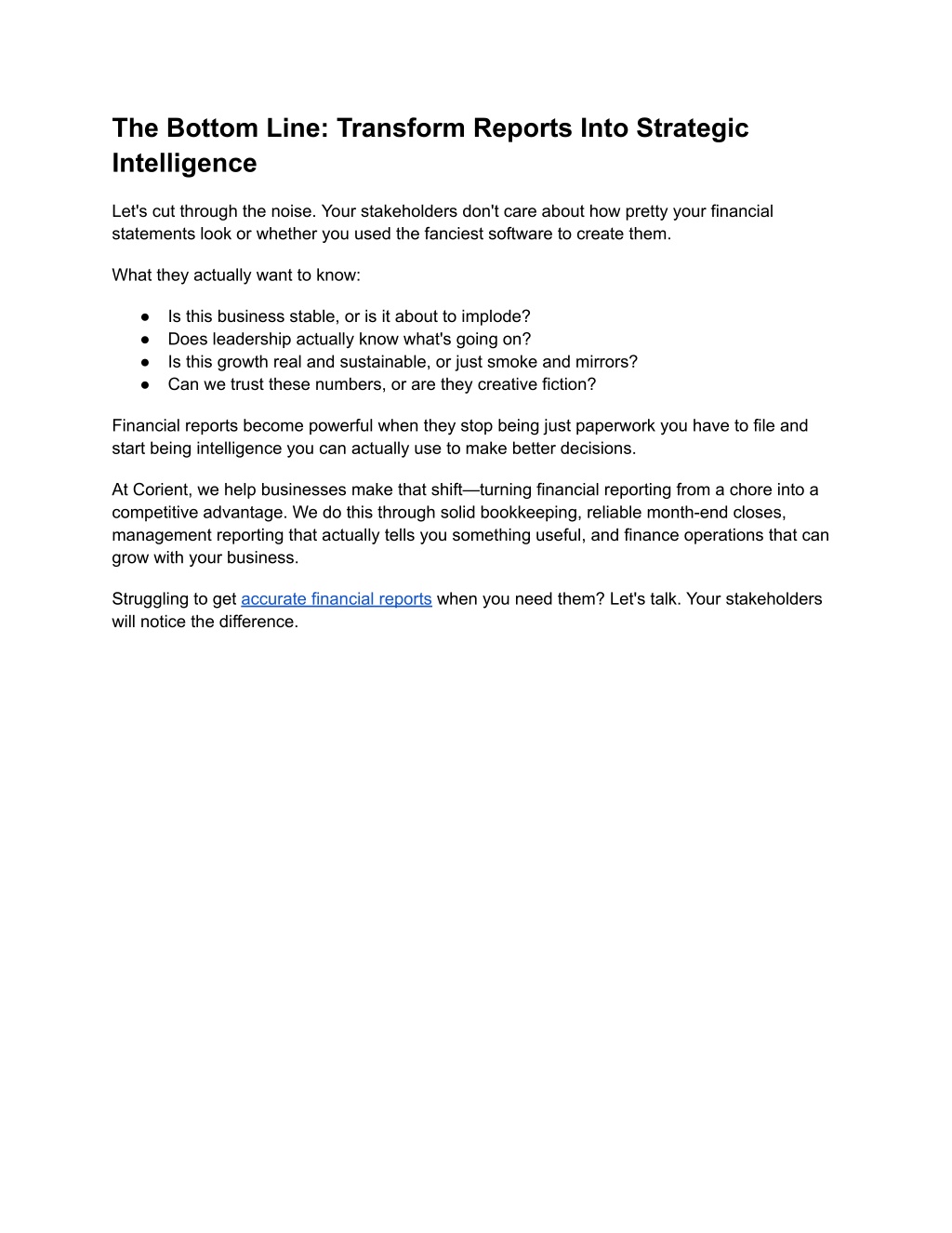 Bottomline Transform PPT - What Stakeholders Actually Look for in Financial Reports ...