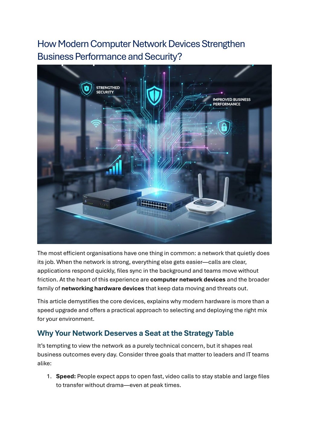 Stronger Computer Network PPT - How Modern Computer Network Devices Strengthen Business ...