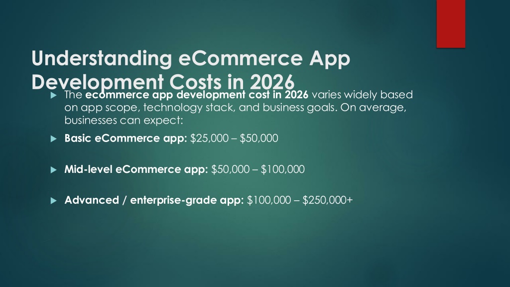 PPT - Ecommerce App Development Cost in 2026 What Businesses Need to ...