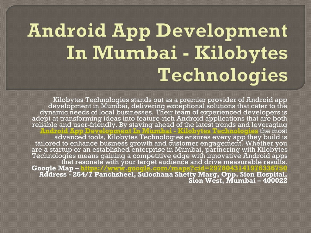 PPT - Mobile App Development Company In Mumbai - Kilobytes Technologies ...