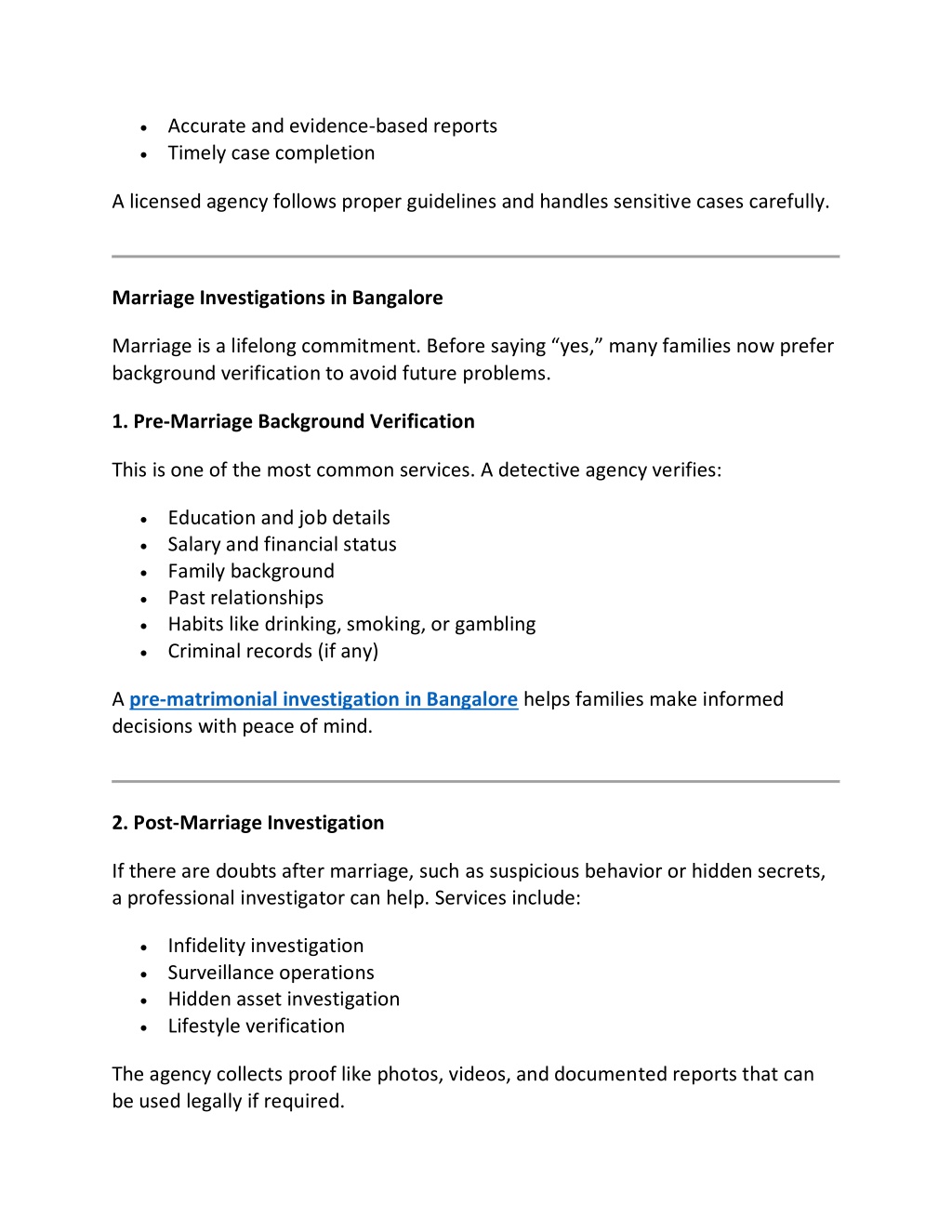 PPT - Licensed Private Detective Agency in Bangalore for Marriage ...