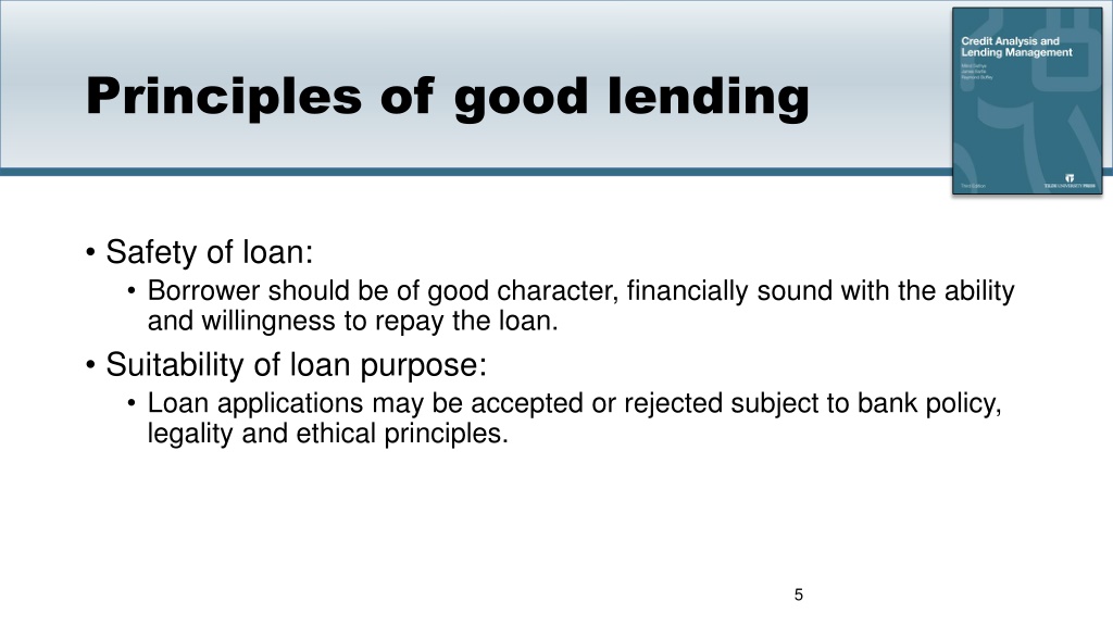 Good Lending Principles PPT - CH 1 The-principles-of-lending-and-lending-basics PowerPoint ...