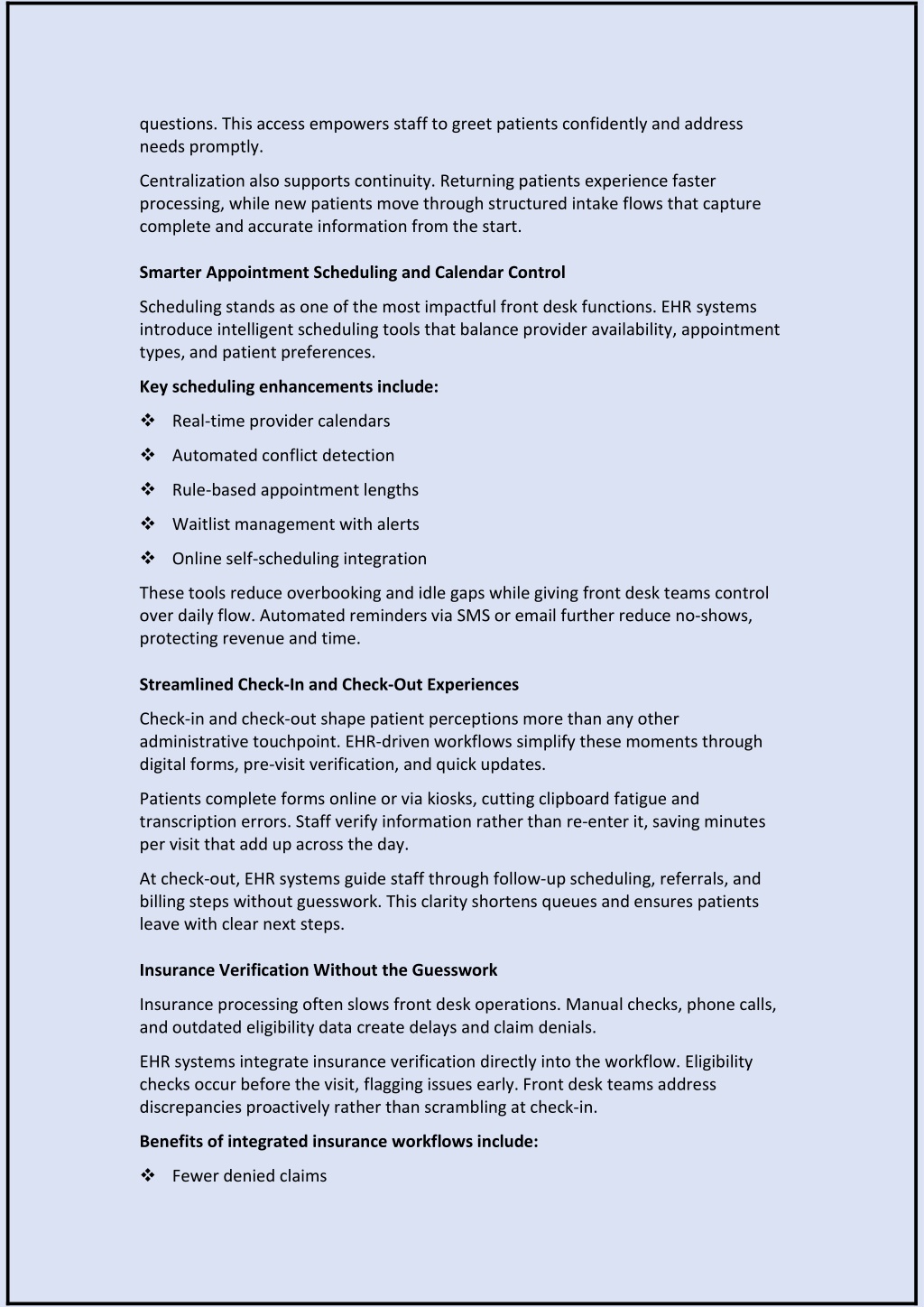 PPT - EHR Systems and Front Desk Workflow Optimization in Healthcare ...
