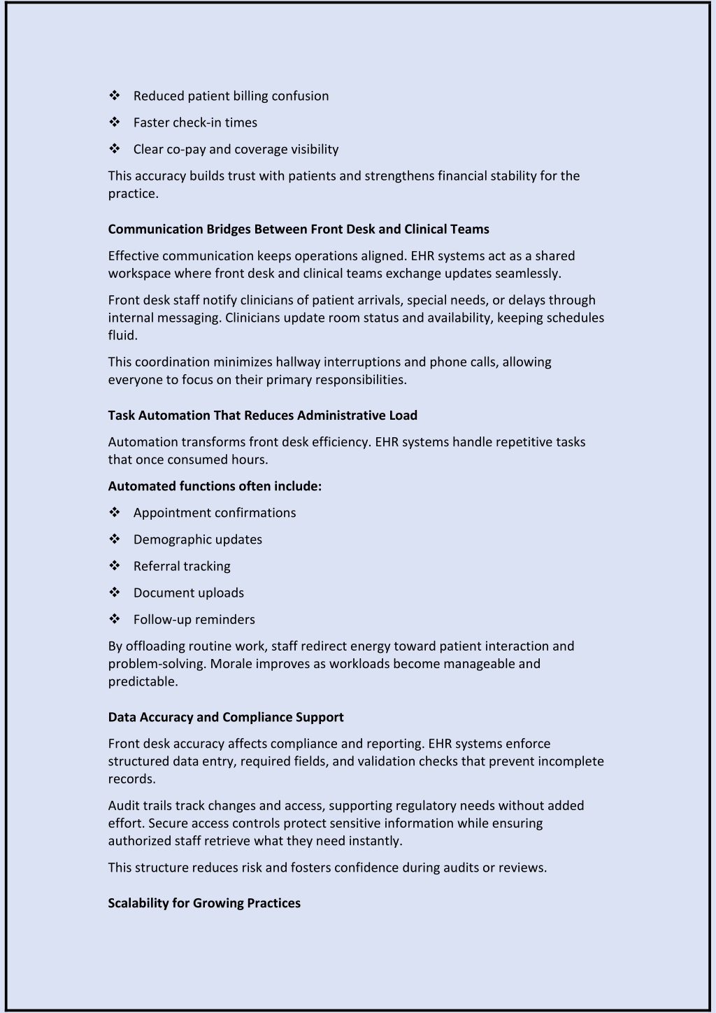 PPT - EHR Systems and Front Desk Workflow Optimization in Healthcare ...