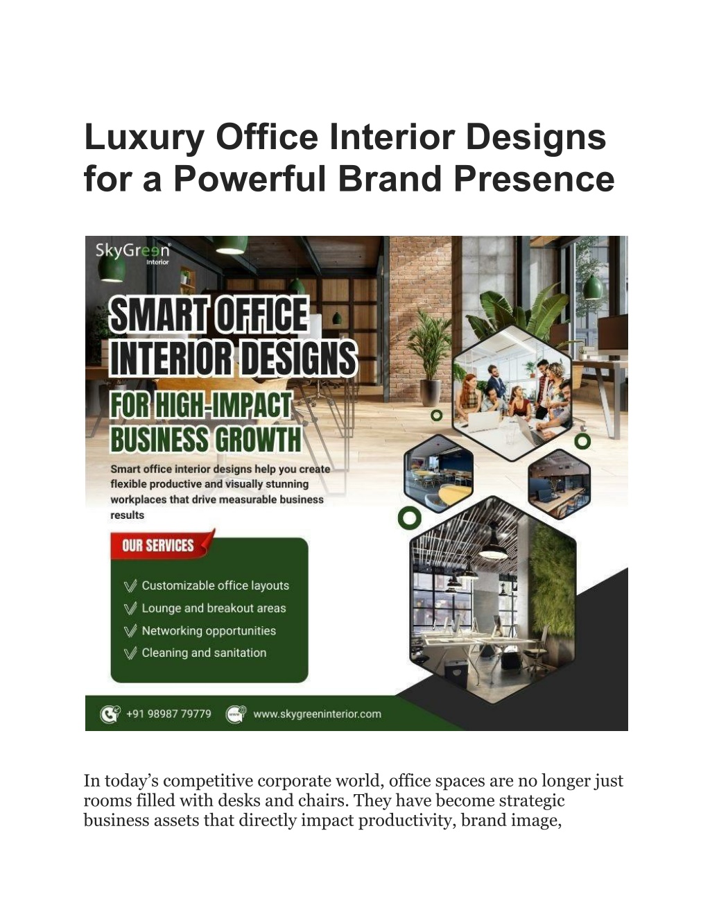 PPT - Luxury Office Interior Designs for a Powerful Brand Presence ...