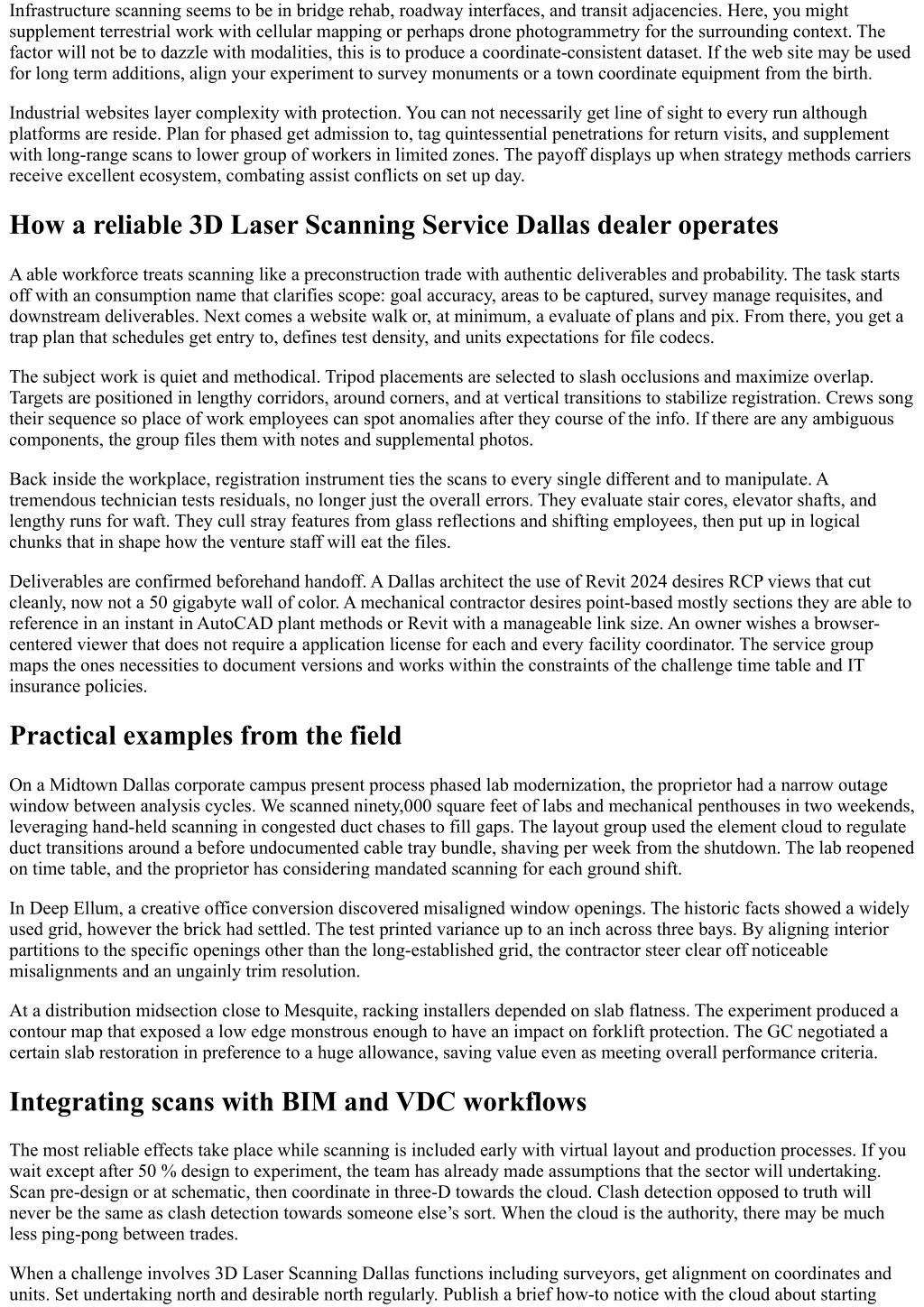 Infrastructure Scanning PPT - Why 3-D Laser Scanning Service Dallas Is Transforming As-Builts ...