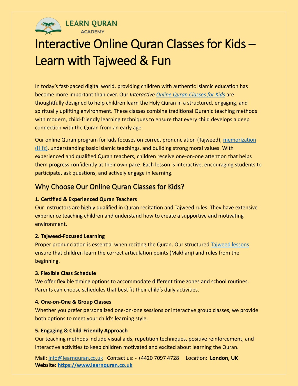 PPT - Interactive Online Quran Classes for Kids – Learn with Tajweed ...