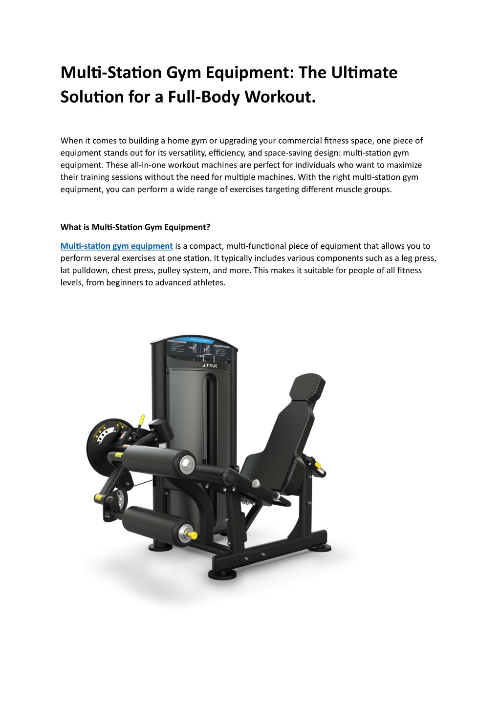 PPT - Multi-Station Gym Equipment: The Ultimate Solution for a Full ...