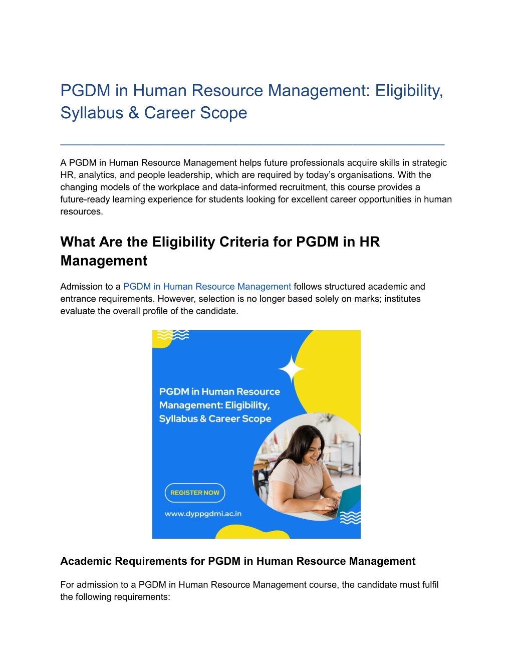 PPT - PGDM in Human Resource Management_ Eligibility, Syllabus & Career ...