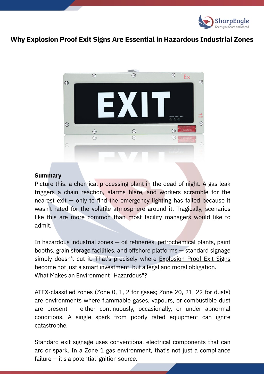 PPT - Why Explosion Proof Exit Signs Are Essential in Hazardous ...