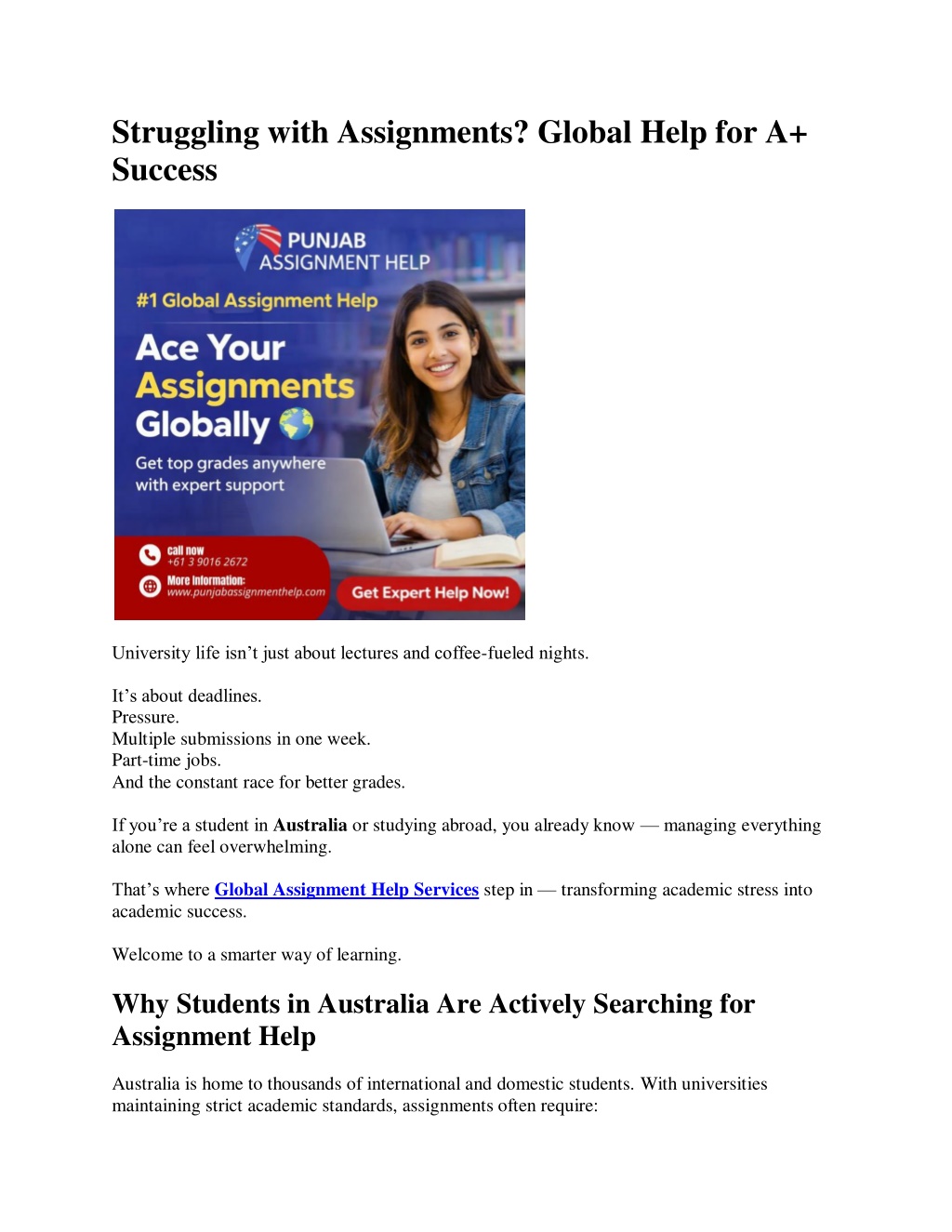 Assignment Support Week PPT - Struggling with Assignments? Global Help for A Success PowerPoint ...