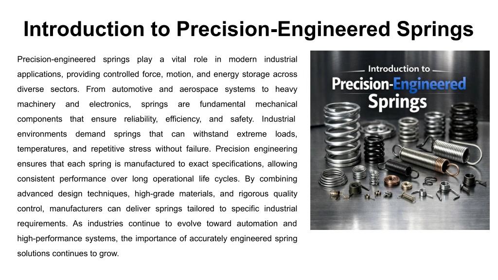 Ps Precision Spring PPT - Precision-Engineered Springs for Industrial Applications ...
