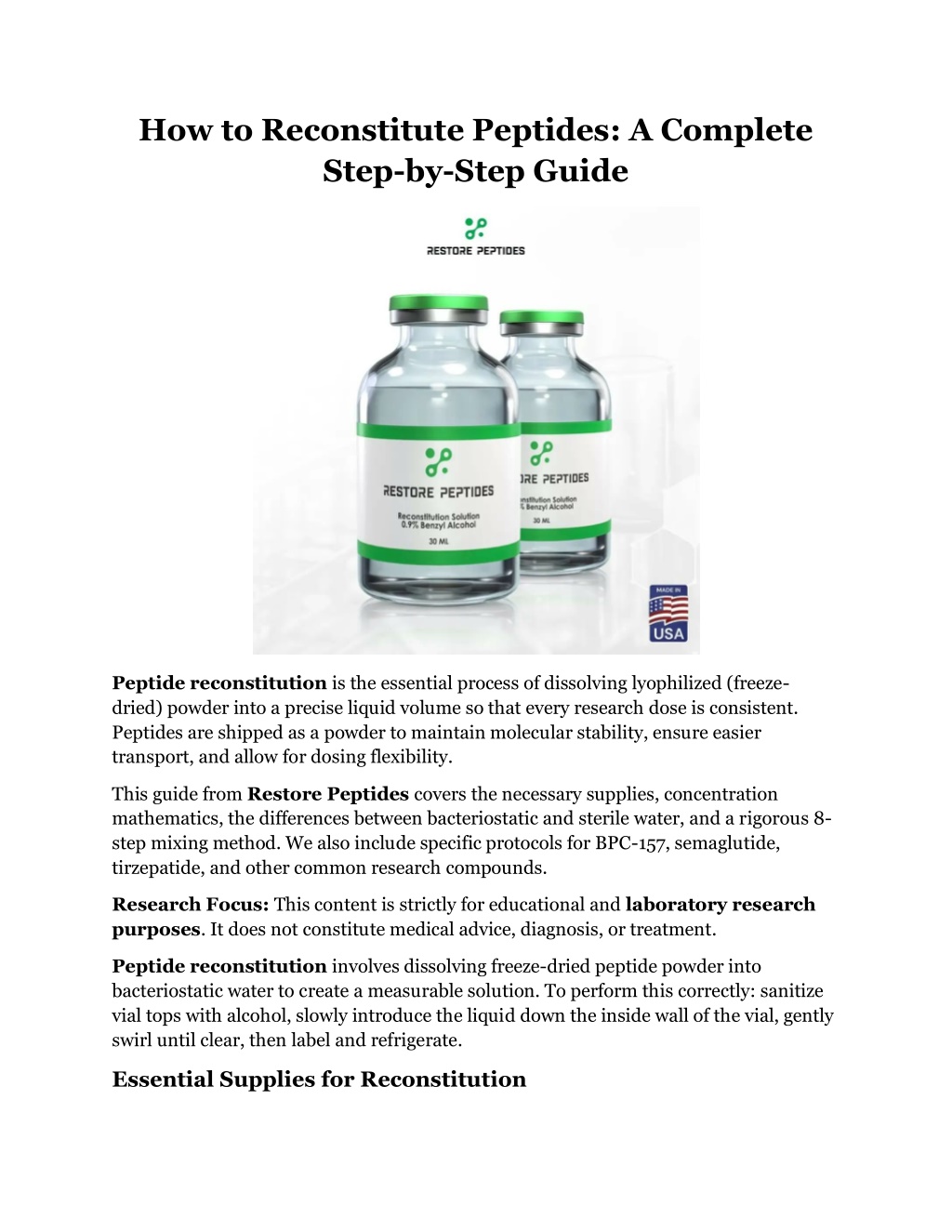 PPT - How to Reconstitute Peptides Complete Step-by-Step Guide ...