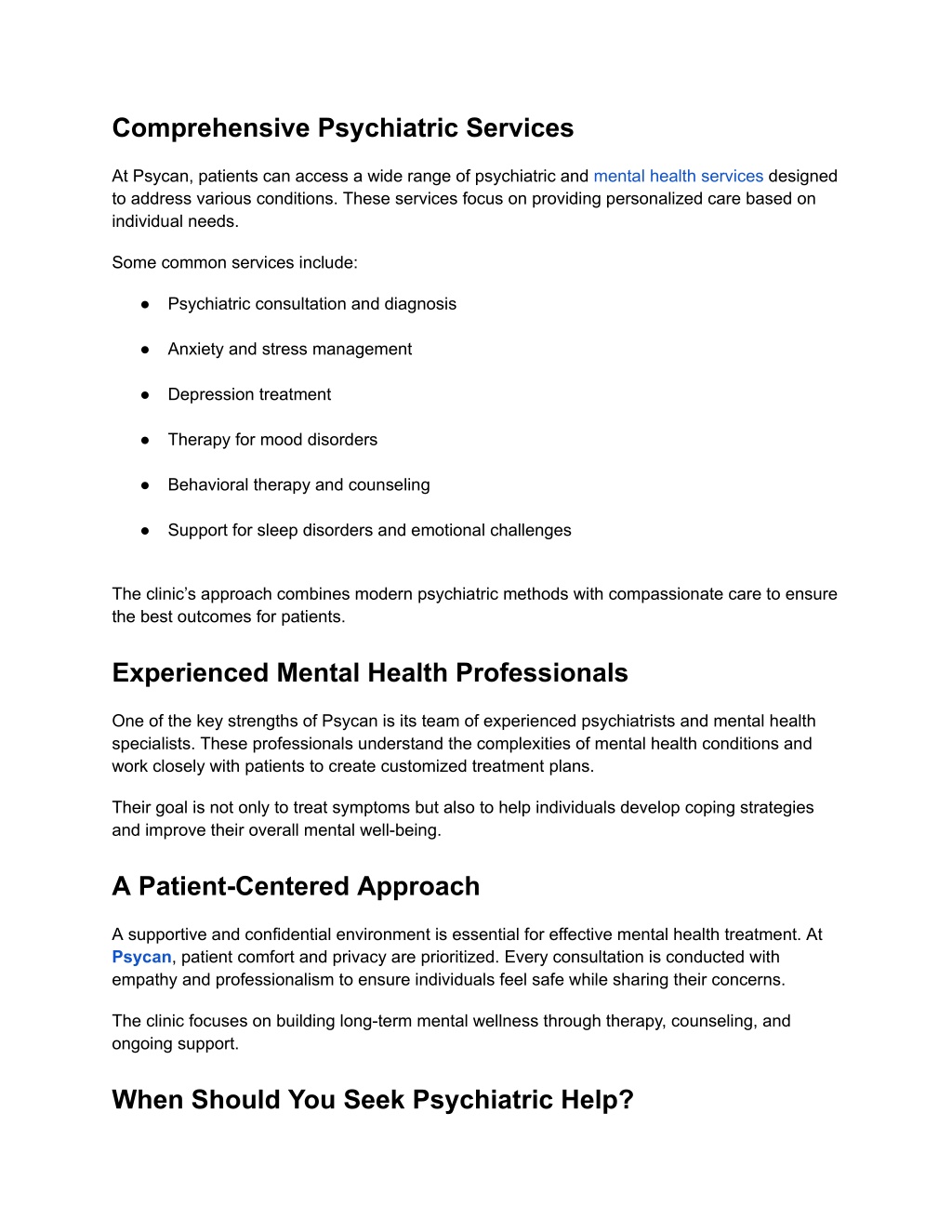 PPT - Psycan Mental Health Clinic – Professional Psychiatric Support ...