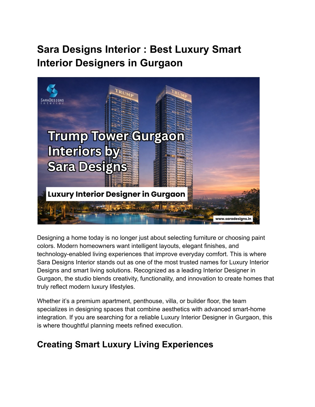 PPT - Sara Designs Interior _ Best Luxury Smart Interior Designers in ...