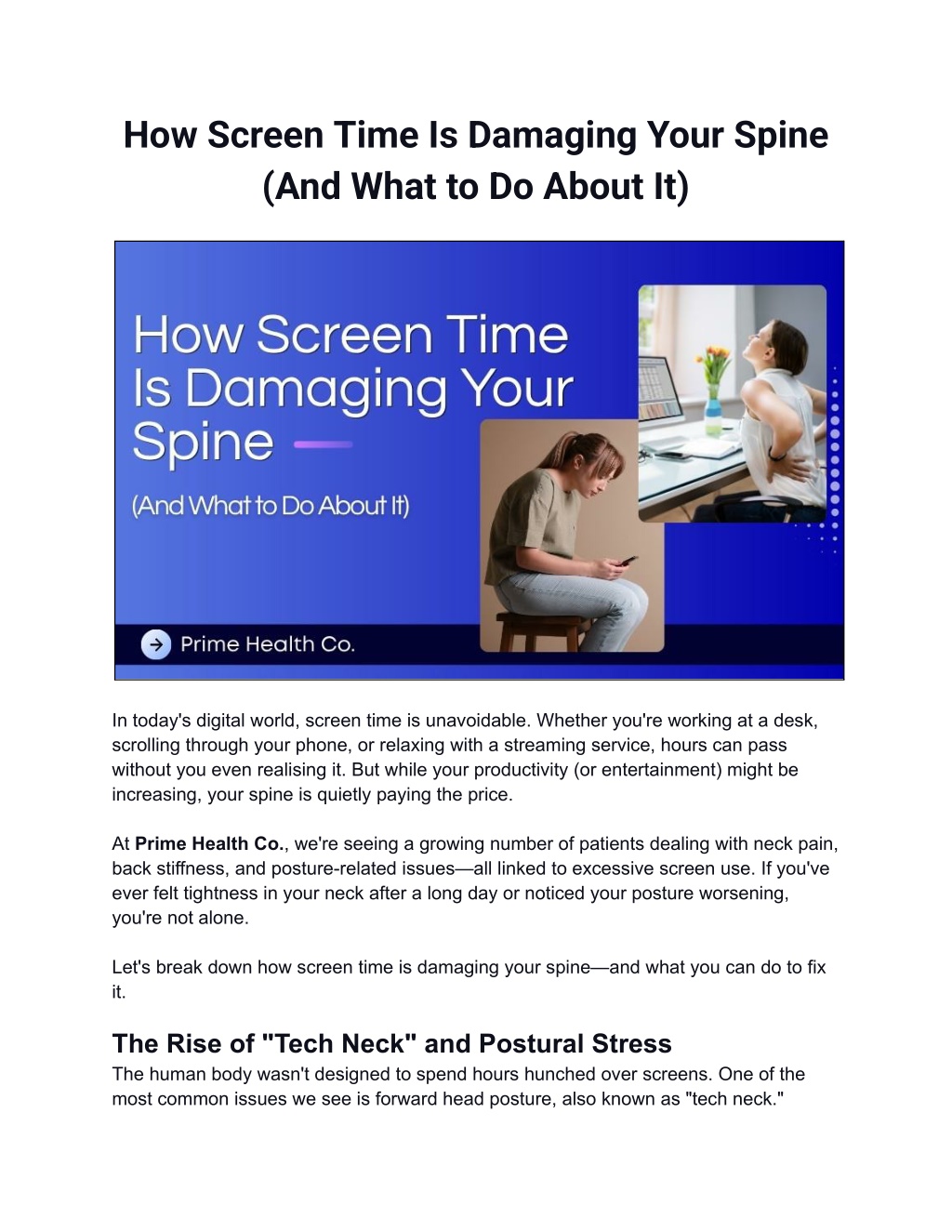 PPT - How Screen Time Is Damaging Your Spine and How to Relieve It ...