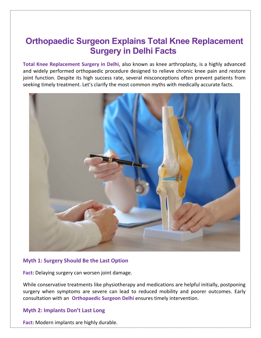 PPT - Orthopaedic Surgeon Explains Total Knee Replacement Surgery in ...