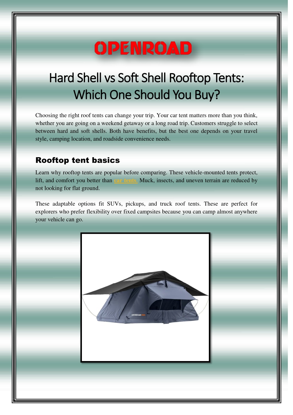 Soft Shell Rooftop Vs Hard Shell PPT - Hard Shell vs Soft Shell Rooftop Tents Which One Should You Buy ...