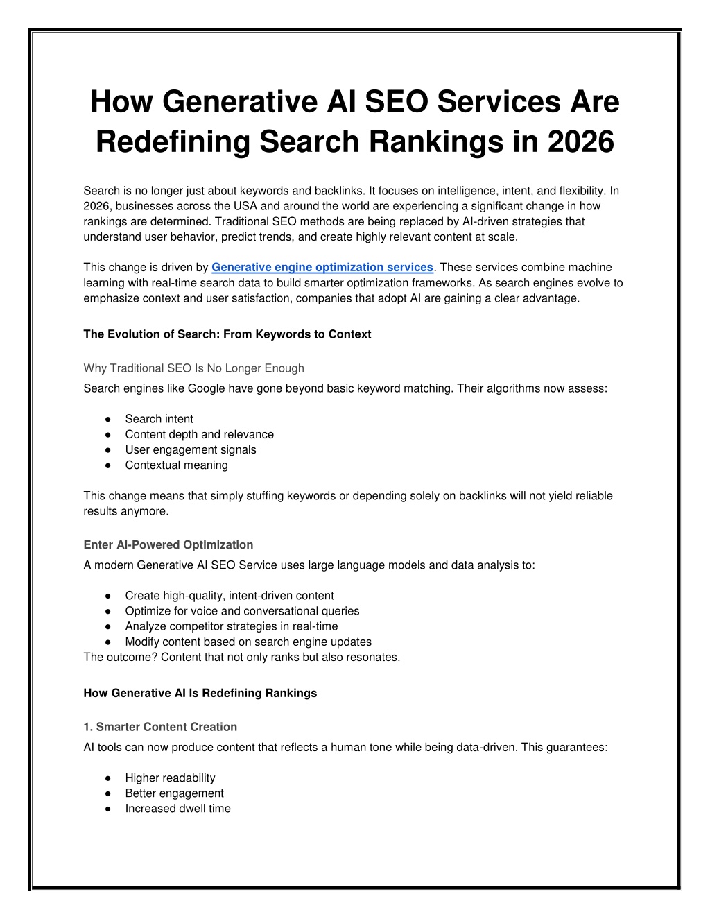 PPT - How Generative AI SEO Services Are Redefining Search Rankings in ...