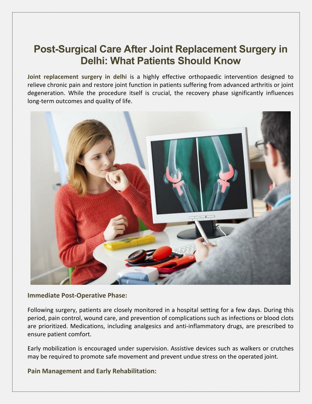 PPT - Post-Surgical Care After Joint Replacement Surgery in Delhi: What ...