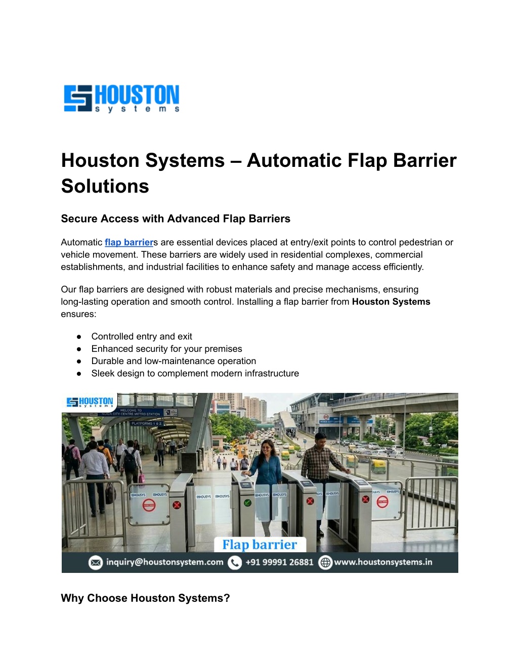 PPT - Houston Systems Automatic Flap Barrier Solutions PowerPoint ...