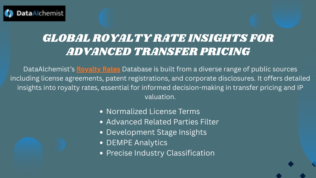 Rate Insight PPT - Global Royalty Rate Insights for Advanced Transfer Pricing ...