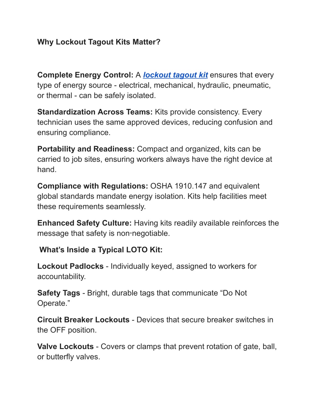 PPT - Lockout Tagout Kits_ Everything Maintenance Teams Need to Know ...