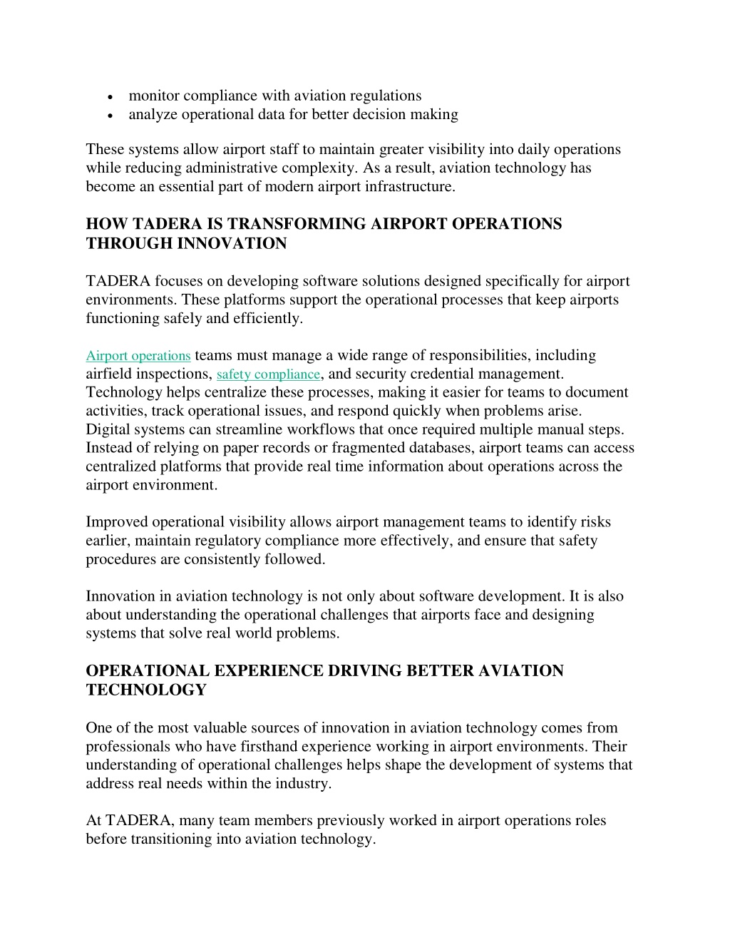 PPT - Women in Aviation Technology- How TADERA Is Transforming Airport ...