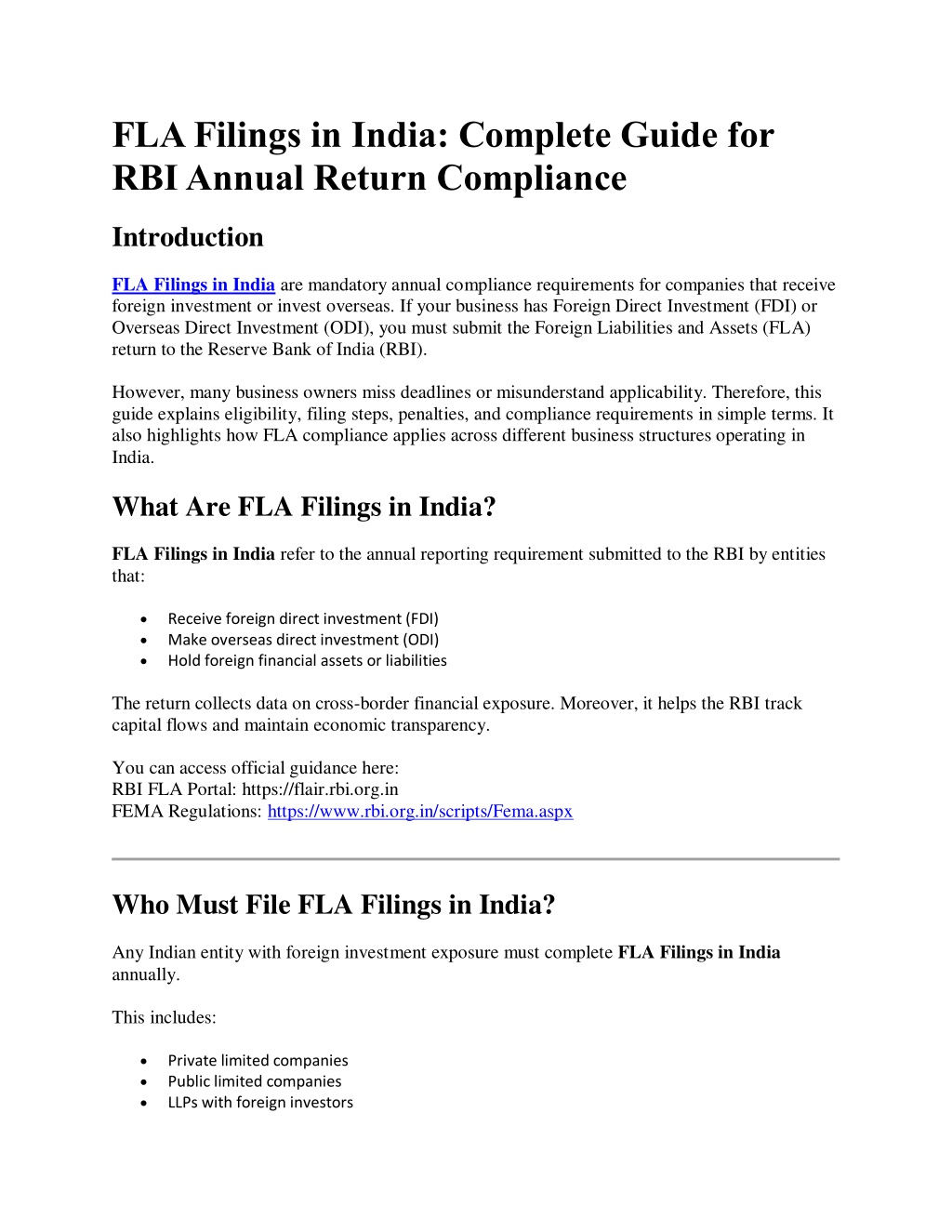 PPT - FLA Filings in India PowerPoint Presentation, free download - ID ...