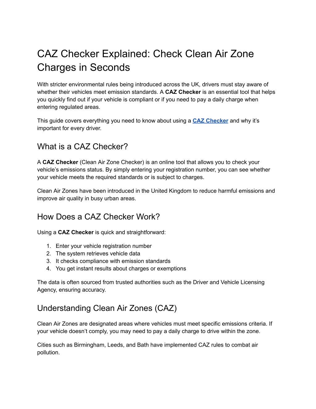PPT - CAZ Checker Explained_ Check Clean Air Zone Charges in Seconds ...