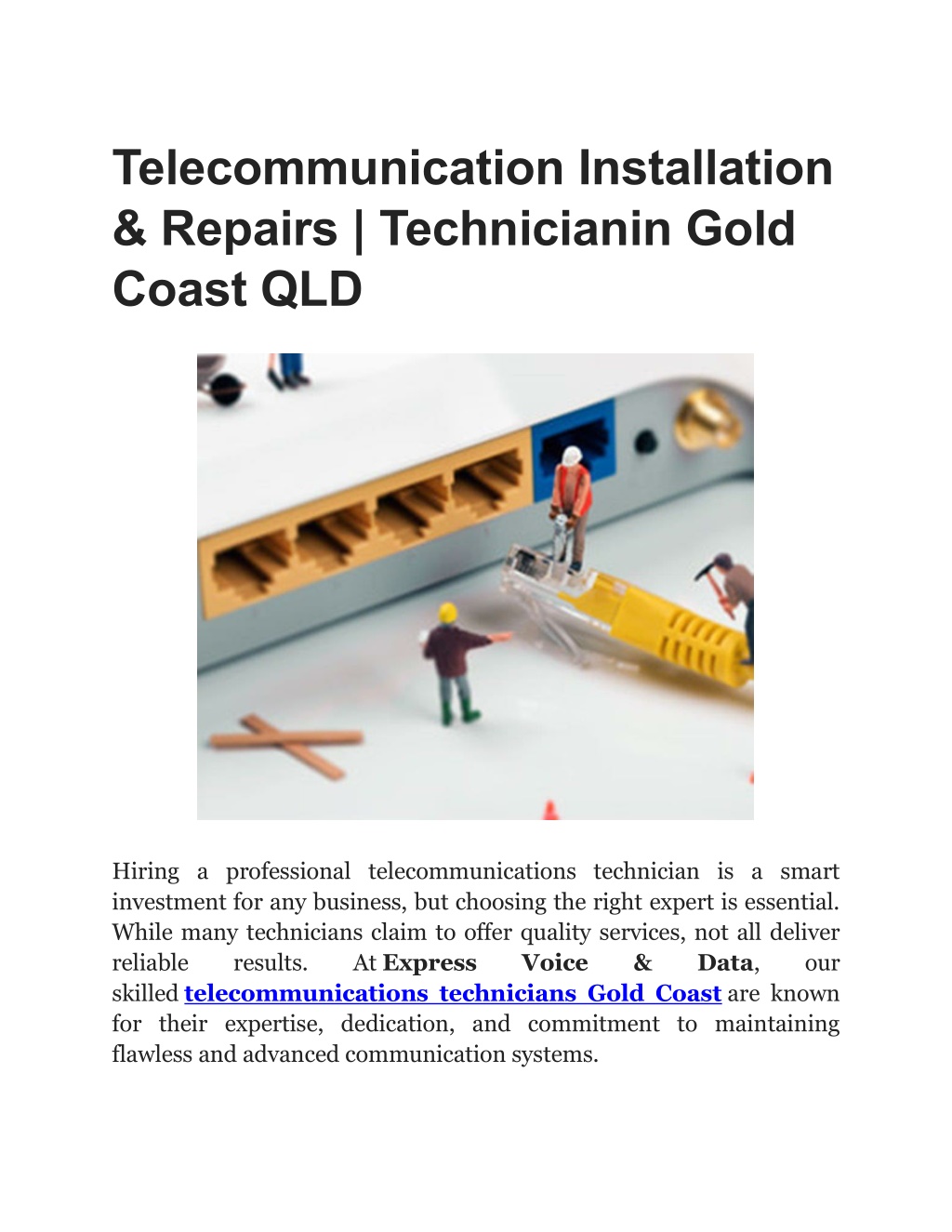 PPT - Telecommunication Installation & Repairs Gold Coast PowerPoint ...