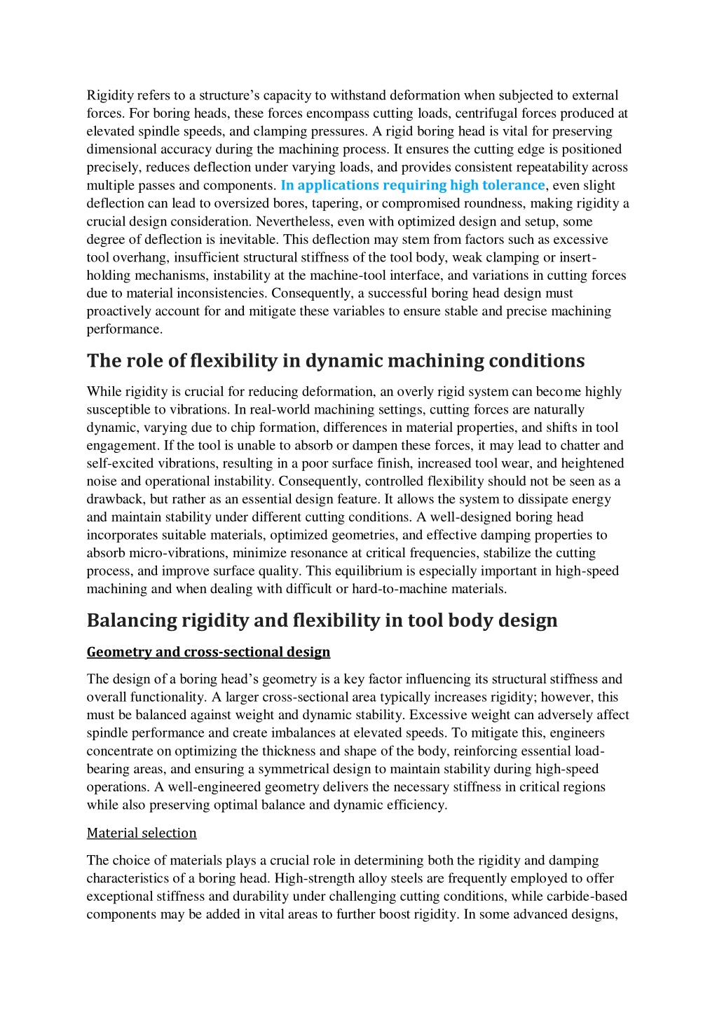 High Rigidity PPT - The Balance Between Rigidity And Flexibility In Boring Head ...