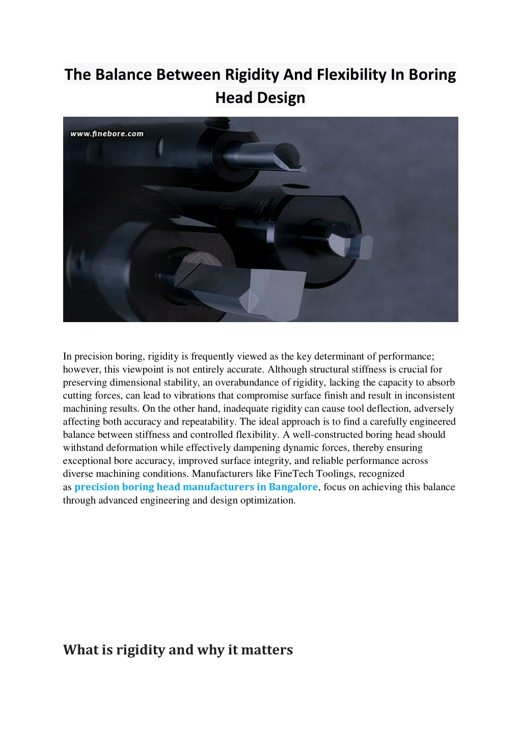 High Rigidity PPT - The Balance Between Rigidity And Flexibility In Boring Head ...