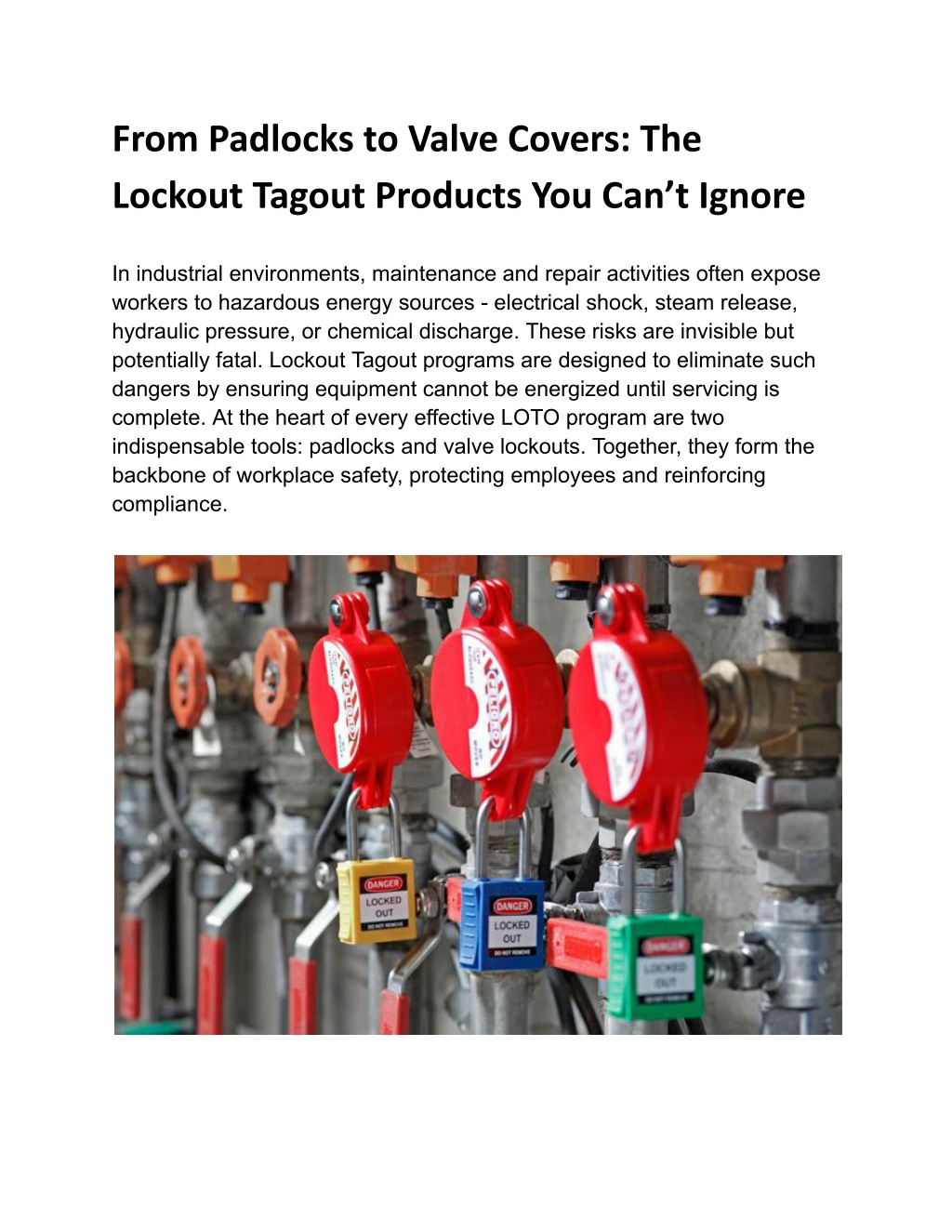 PPT - From Padlocks to Valve Covers_ The Lockout Tagout Products You ...