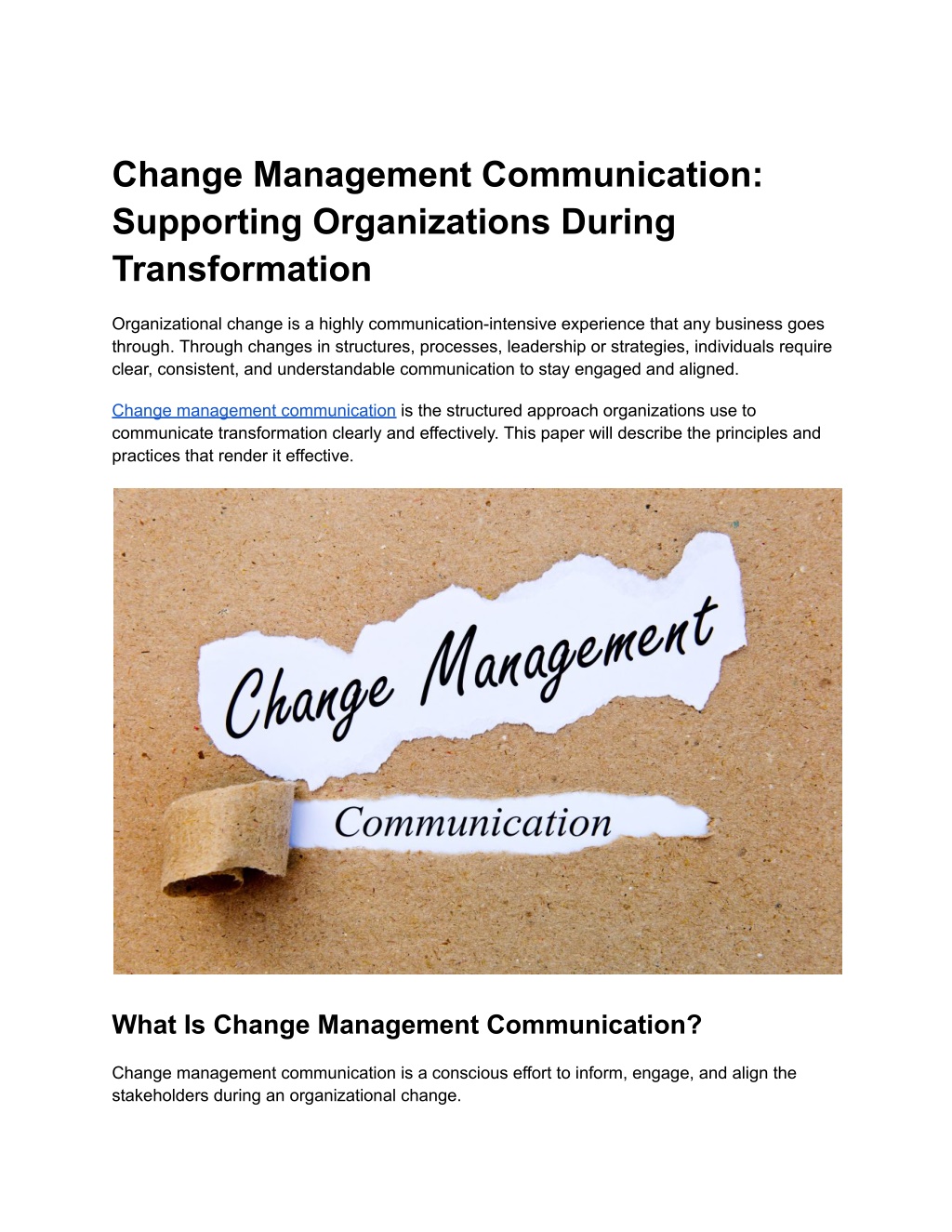 Support During Change PPT - Change Management Communication_ Supporting Organizations During ...