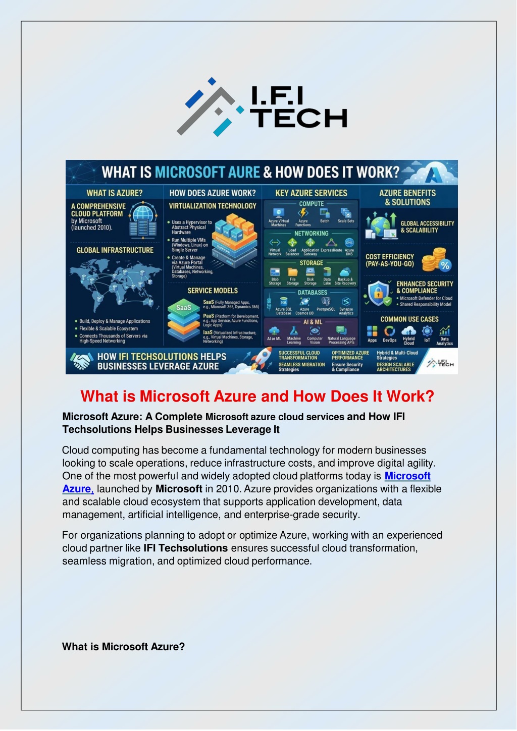 Azure Working Computer PPT - What is Microsoft Azure and How Does It Work | IFI Techsolutions ...