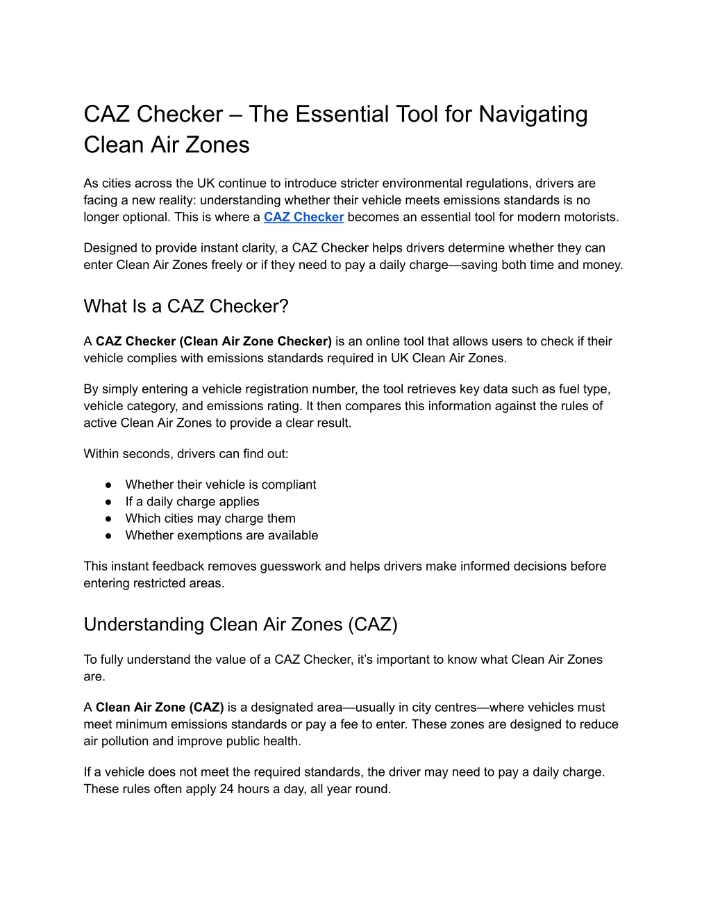 PPT - The Essential Tool for Navigating Clean Air Zones - CAZ Checker ...