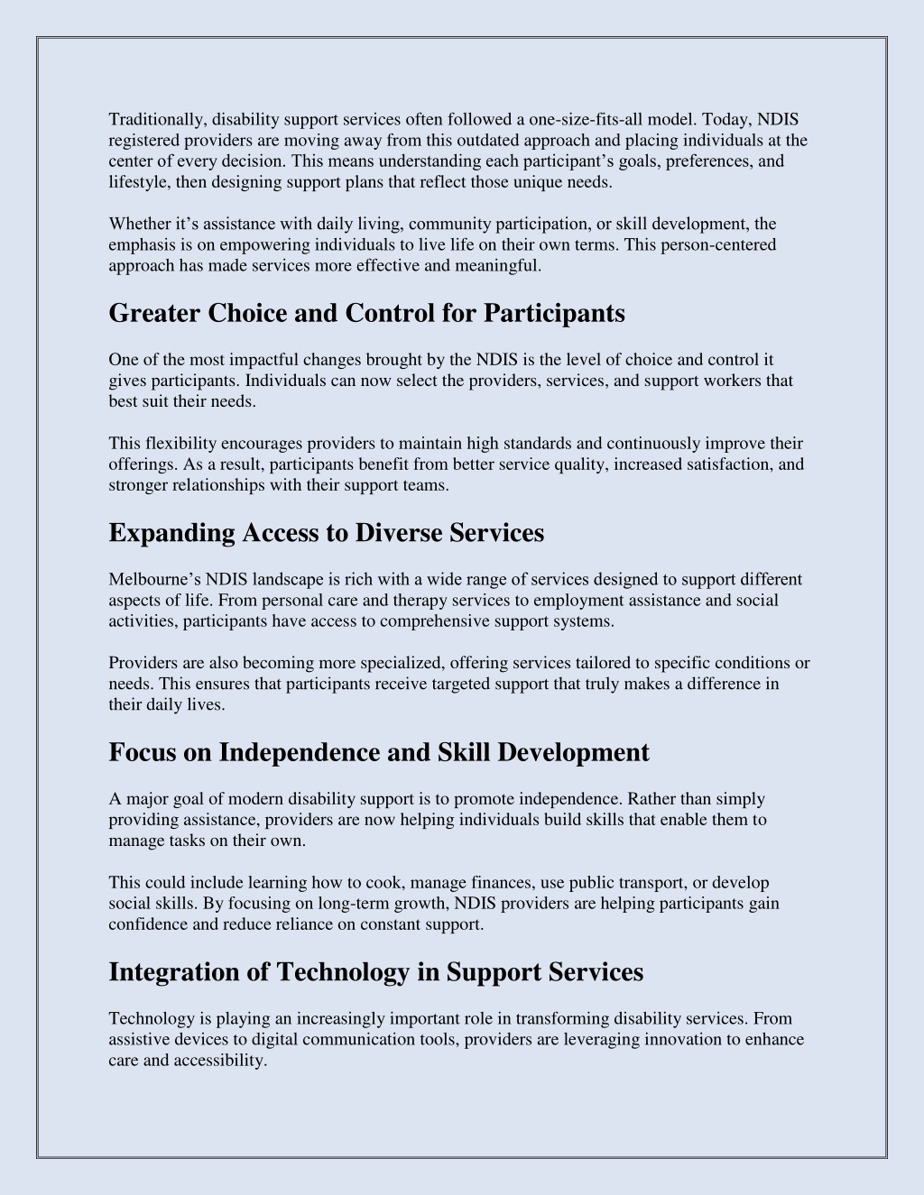 PPT - How NDIS Registered Providers in Melbourne Are Transforming ...