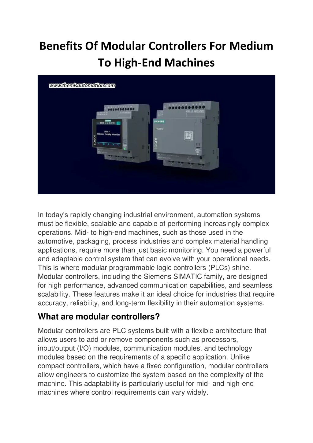 PPT - Benefits Of Modular Controllers For Medium To High-End Machines ...