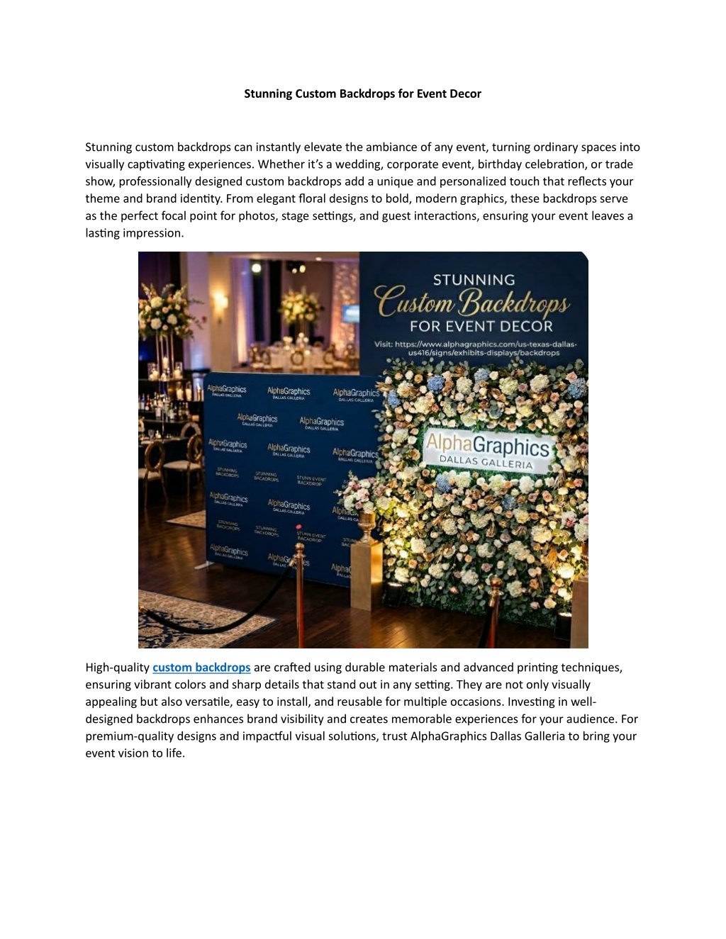 PPT - Stunning Custom Backdrops for Event Decor PowerPoint Presentation ...