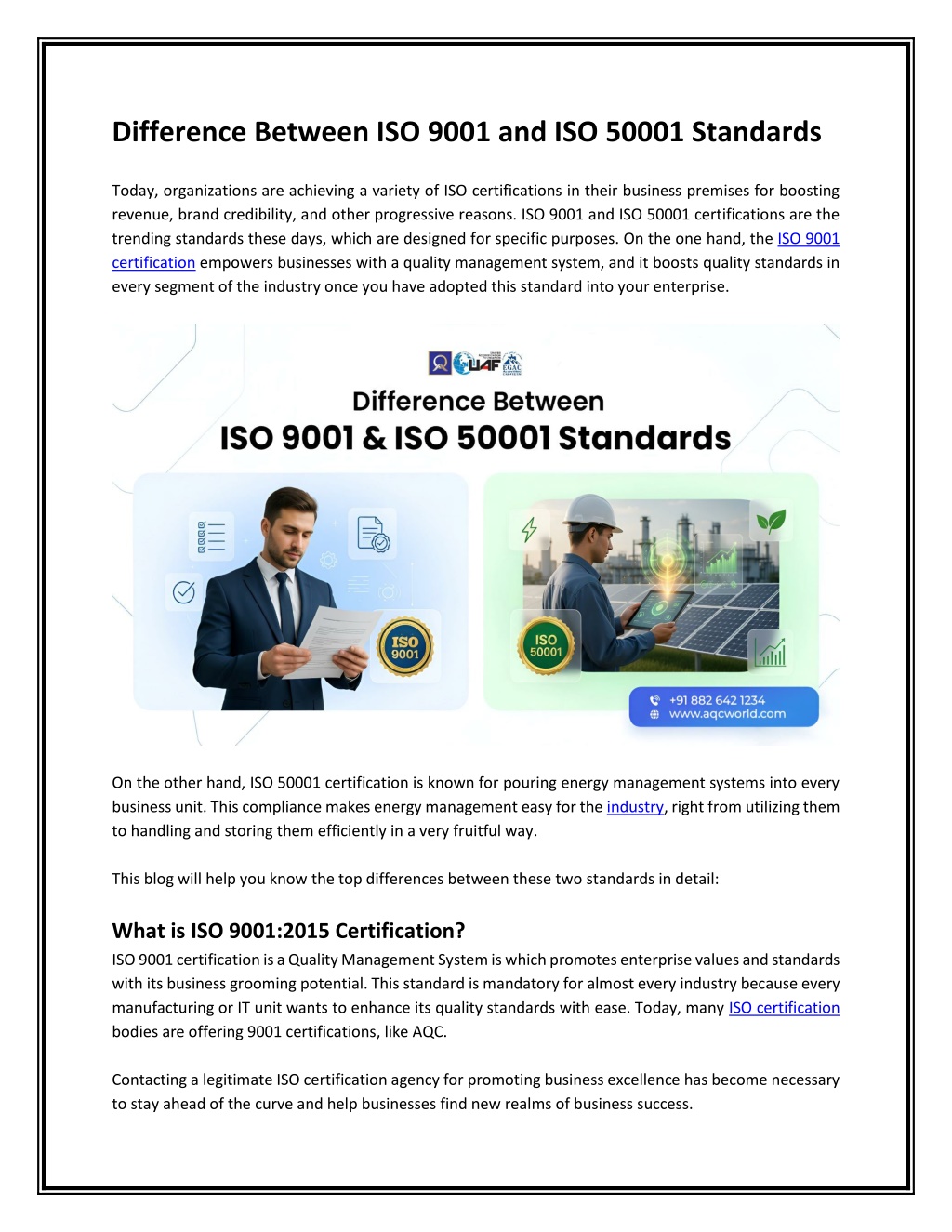 Iso Difference Example PPT - Difference Between ISO 9001 and ISO 50001 Standards PowerPoint ...