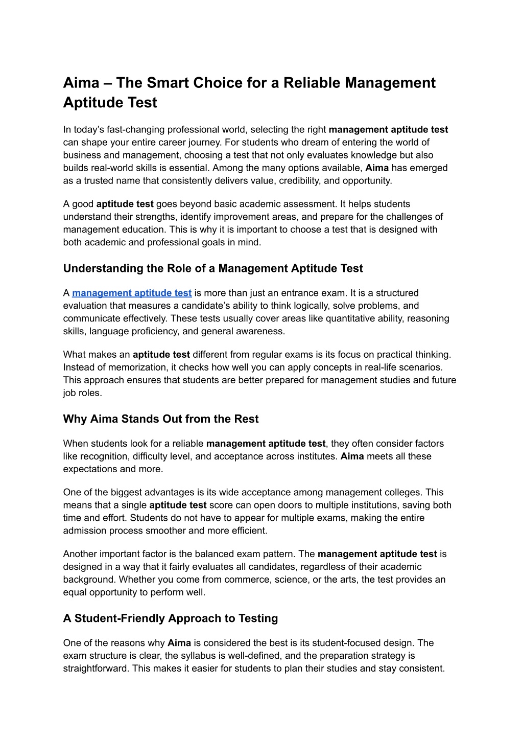 Reliably Smart PPT - Aima – The Smart Choice for a Reliable Management Aptitude Test ...
